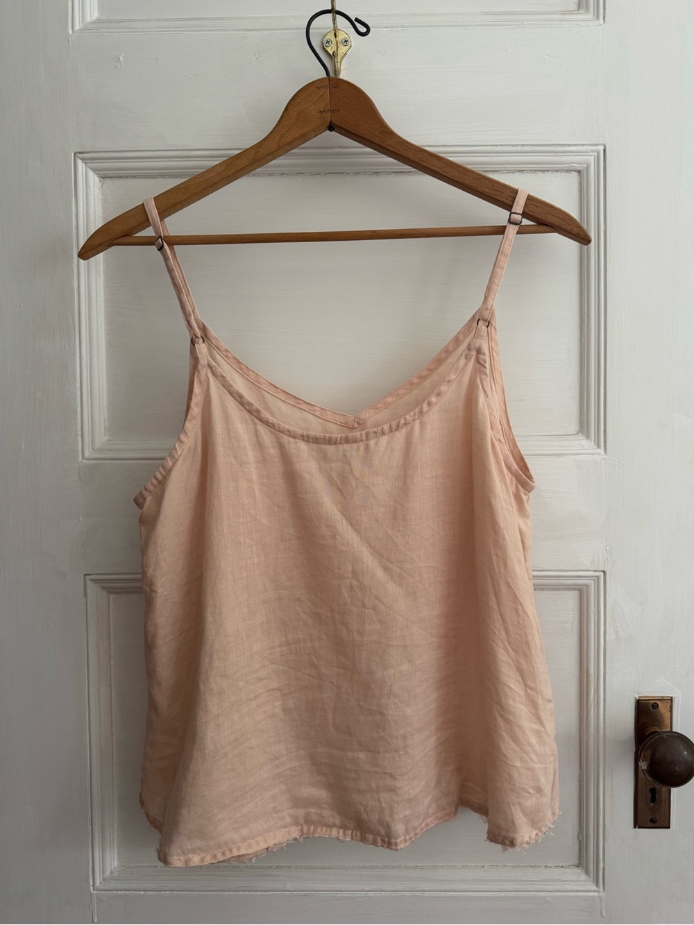 Garnet Hill Pink Spaghetti-Strap V-Neck Camisole - Picture 2 of 6
